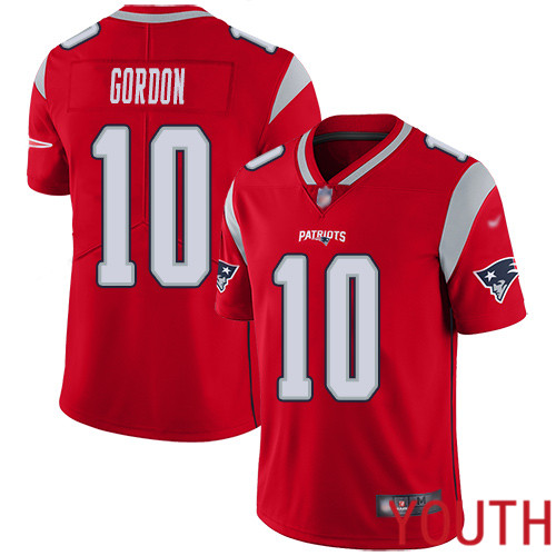 New England Patriots Football #10 Inverted Legend Limited Red Youth Josh Gordon NFL Jersey->youth nfl jersey->Youth Jersey